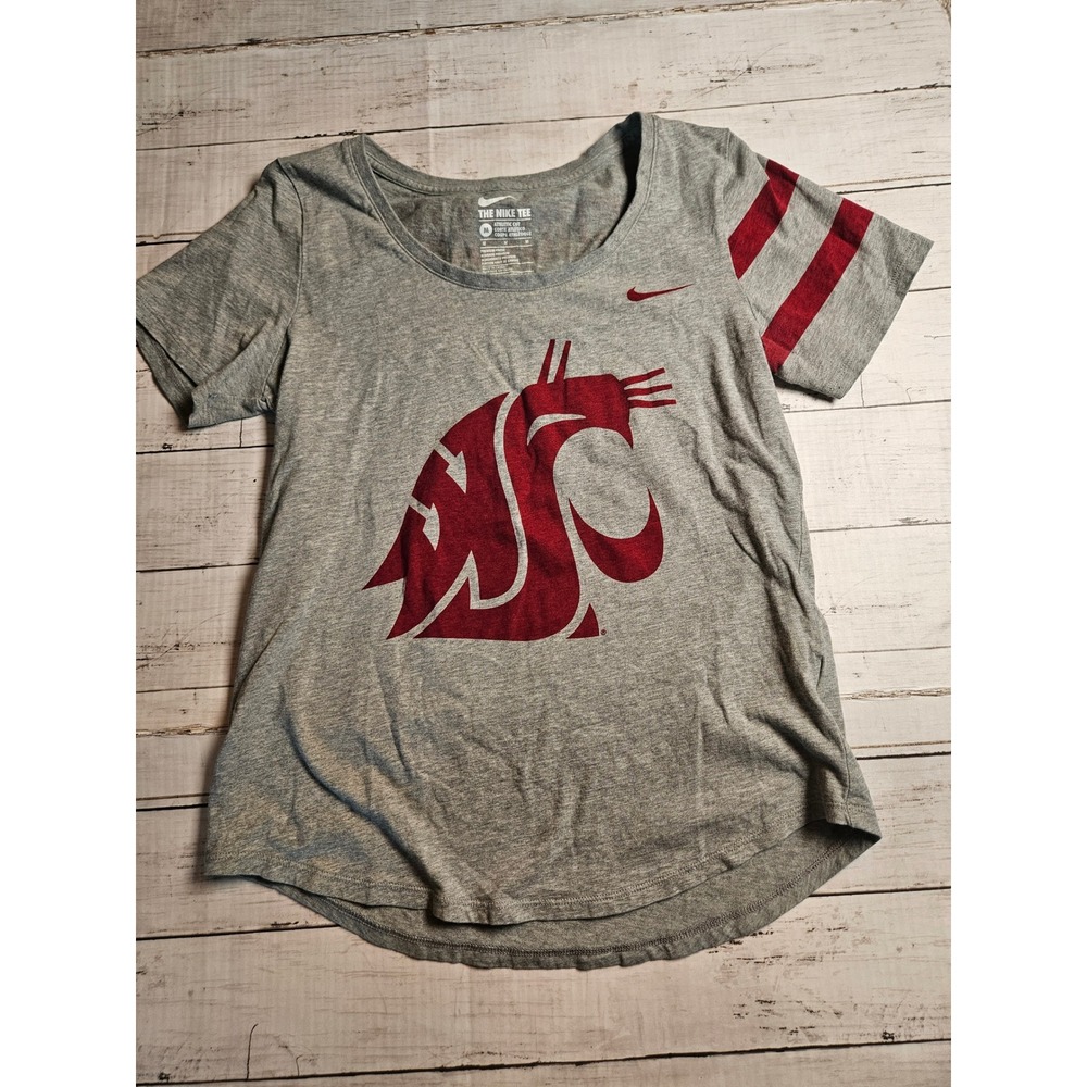Nike Washington State Cougars WSU T-Shirt Womens Medium Grey Red